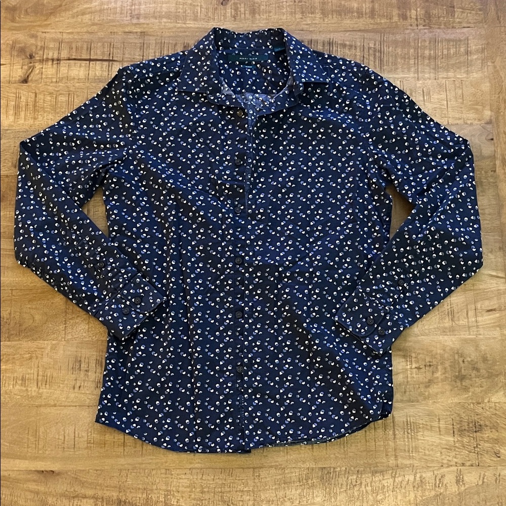 Perry Ellis Men's Blue Floral Shirt